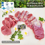 Beef Tenderloin frozen Australia (A) BUDGET steak cuts 2" 5cm price for 2pcs 600gr (eye fillet mignon daging sapi has dalam) brand NOLAN / McPHEE / CAG